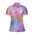 Pink Abstract Mandala Pattern Girl Golf Short Sleeve Women Polo Shirt Colorful Golf Shirt For Ladies - 3