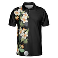 Floral Golf Club And Ball Polo Shirt Wild Floral And Leaves Golfing Polo Shirt Tropical Golf Shirt For Men - 3