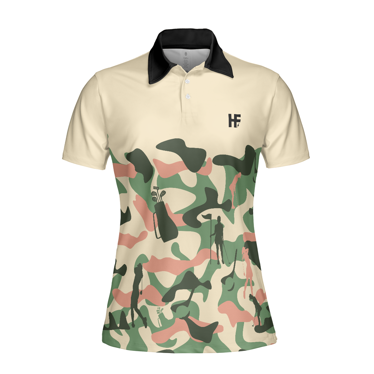 Camouflage Texture Golf Set For Woman Short Sleeve Women Polo Shirt Camo Golf Shirt For Ladies Unique Female Golf Gift - 3