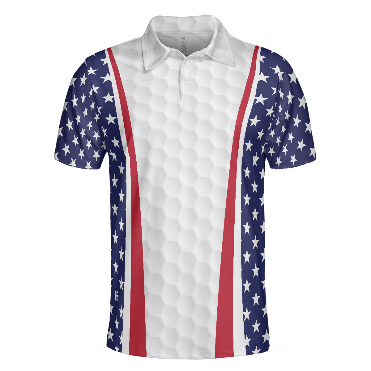 Patriotic Golf Texture Short Sleeve USA Golf Polo Shirt American Flag Polo Shirt Best Golf Shirt For Men - 3