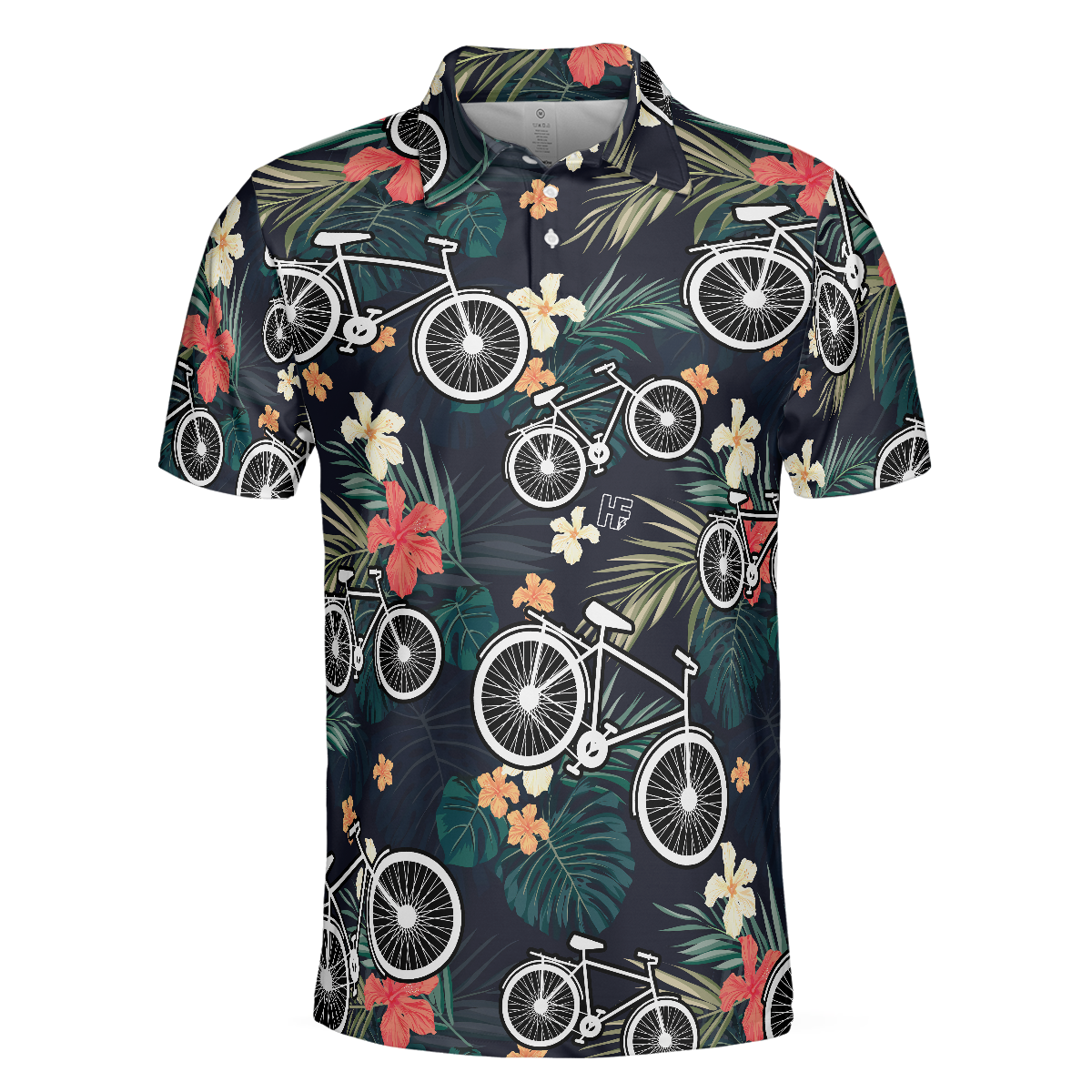 Tropical Bike Polo Shirt Tropical Cycling Themed Shirt For Bike Lovers Funny Cycling Shirt Design - 3