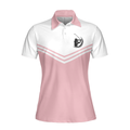 Golfing Forever Housework Whenever Pink Golf Short Sleeve Women Polo Shirt White And Light Pink Golf Shirt For Ladies - 3