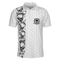 Golfing Skull Golf Ball And Clubs Shirt Polo Shirt Golf Pattern Polo Shirt Black And White Golf Shirt For Men - 3