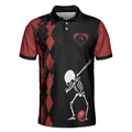 Weekend Forecast Chance Of Bowling Polo Shirt Red Argyle Short Sleeve Bowling Shirt For Male Players - 3