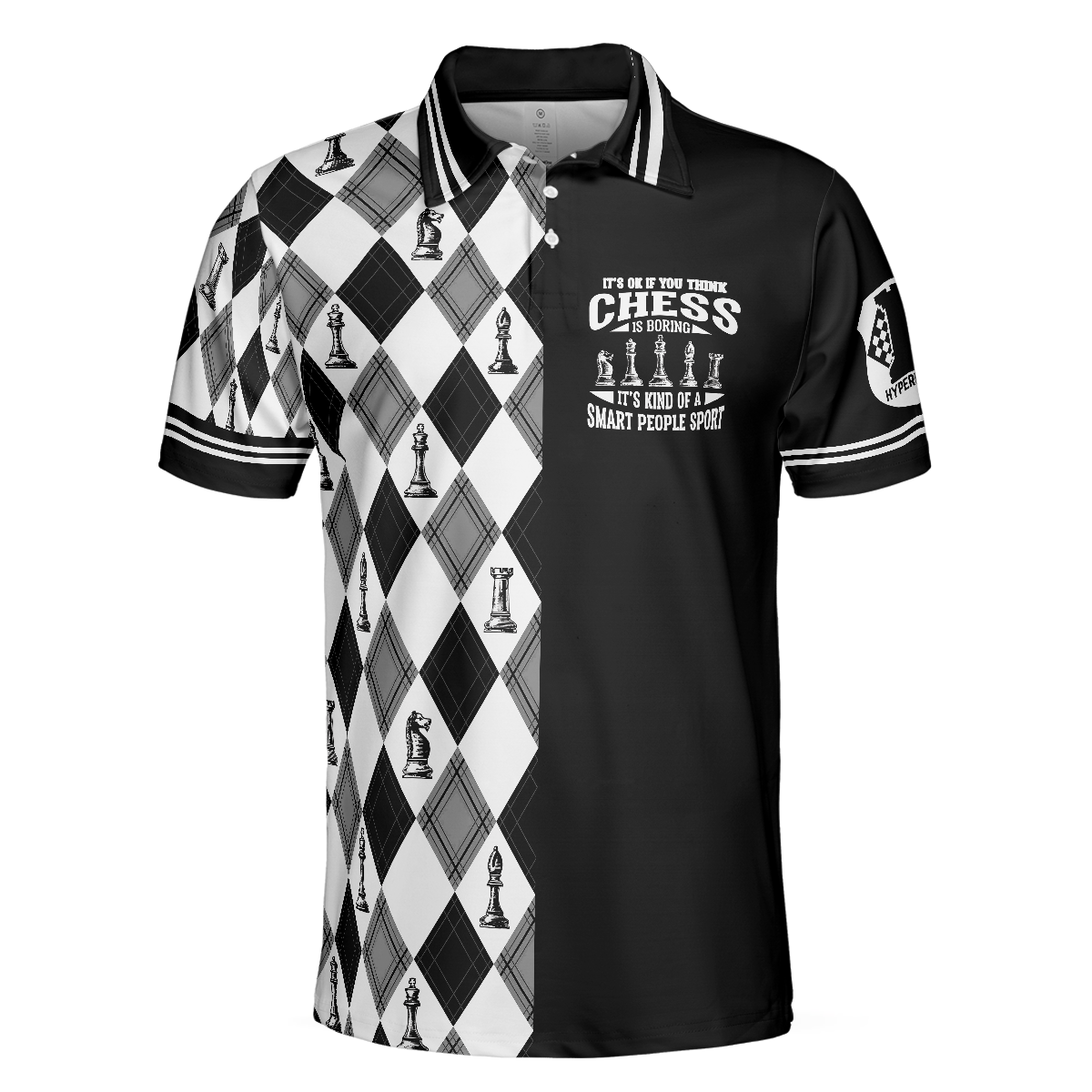 Chess Its Kind Of A Smart People Sport Short Sleeve Polo Shirt Argyle Pattern Polo Shirt Best Chess Shirt For Men - 3