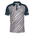 Trendy Red  Blue Houndstooth Pattern Golf Shirt Your Hole Is My Goal Polo Shirt Best Golf Shirt For Men - 3