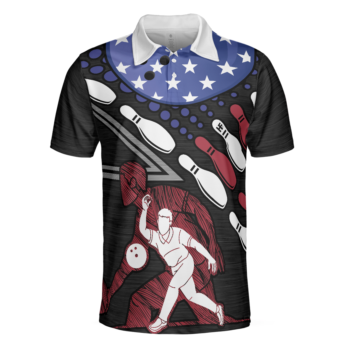 I Play Bowling Because I Like It Not Because Im Good At It Polo Shirt American Flag Bowling Shirt For Men - 3