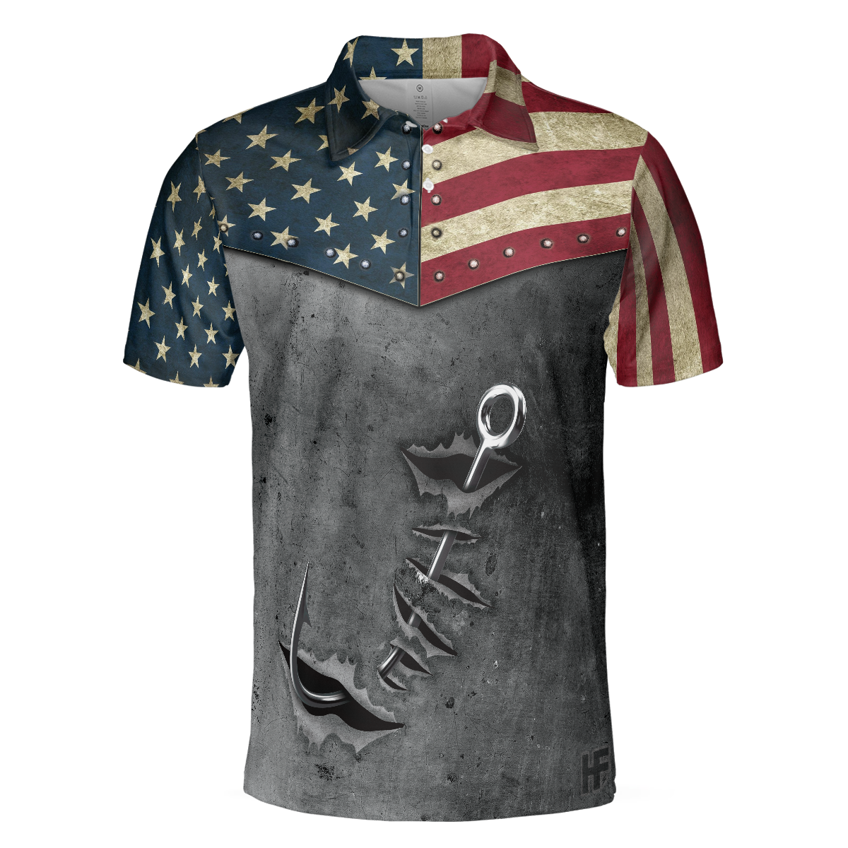 Crack Fishing American Flag Short Sleeve Polo Shirt Patriotic Polo Shirt Best Fishing Shirt For Men - 3