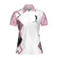 Golf Girls Are Cooler Leopard Pattern Short Sleeve Women Polo Shirt Pink Argyle Pattern Golf Shirt For Ladies - 3