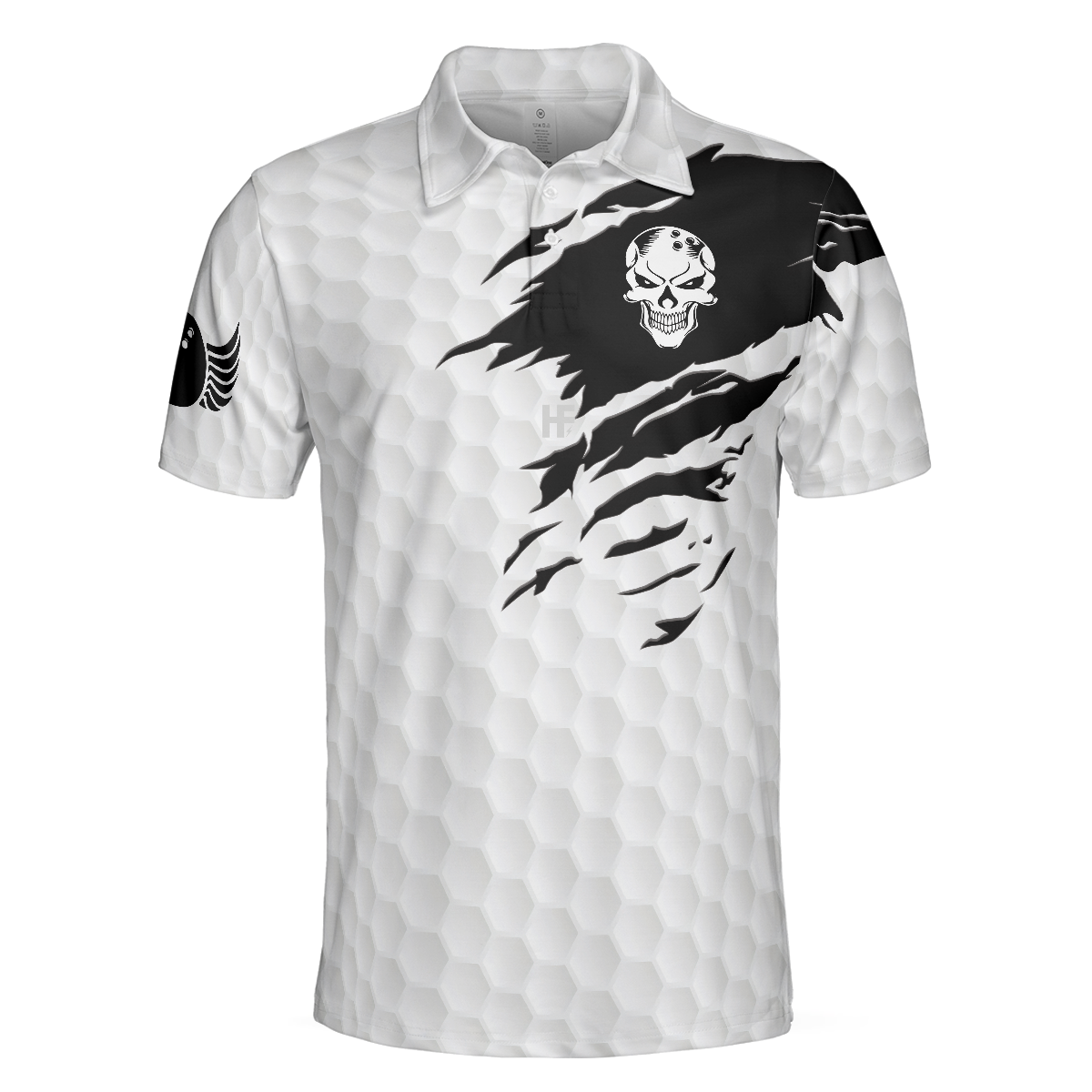 This Is My Lucky Do Not Wash Bowling Shirt Polo Shirt Black And White Skull Golfing Shirt Funny Sayings Shirt - 3