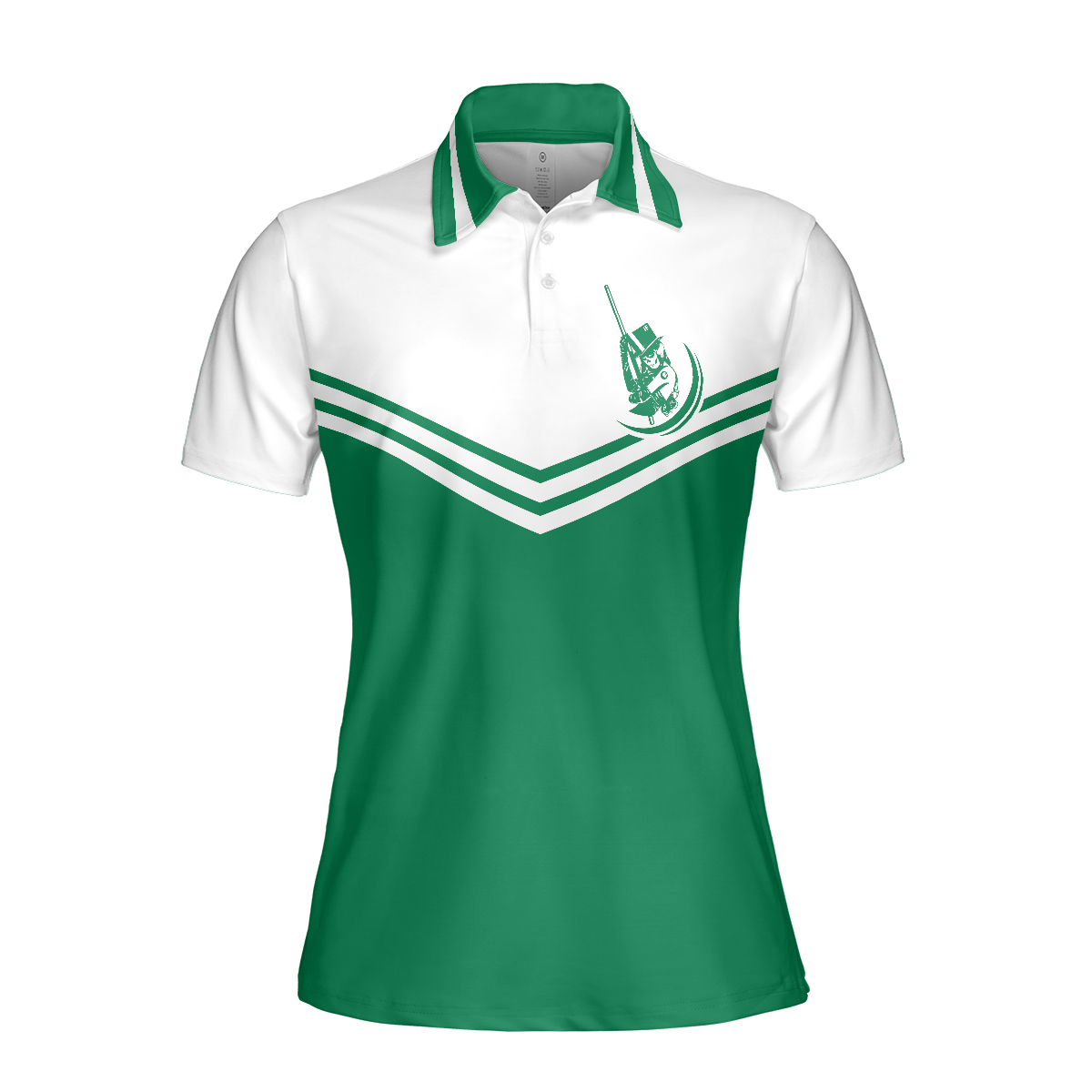 I Play Pool Like A Girl Try To Keep Up Short Sleeve Women Polo Shirt White And Green Billiards Shirt For Ladies - 3