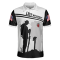 Lest We Forget Polo Shirt Military Veteran American Flag Golf Shirt For Men - 3