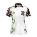 Weekend Forecast Smoking Weed Women Short Sleeve Polo Shirt Floral And Weed Leaf Graphics Polo Shirt - 3