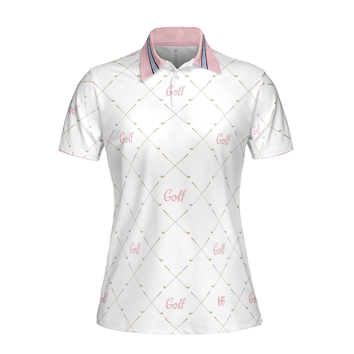 Golf In Pink With Simple Golf Clubs Pattern Short Sleeve Women Polo Shirt Classic Golf Shirt For Ladies - 3