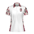 I Golf Like A Girl Try To Keep Up Flower Seamless Pattern Short Sleeve Women Polo Shirt - 3