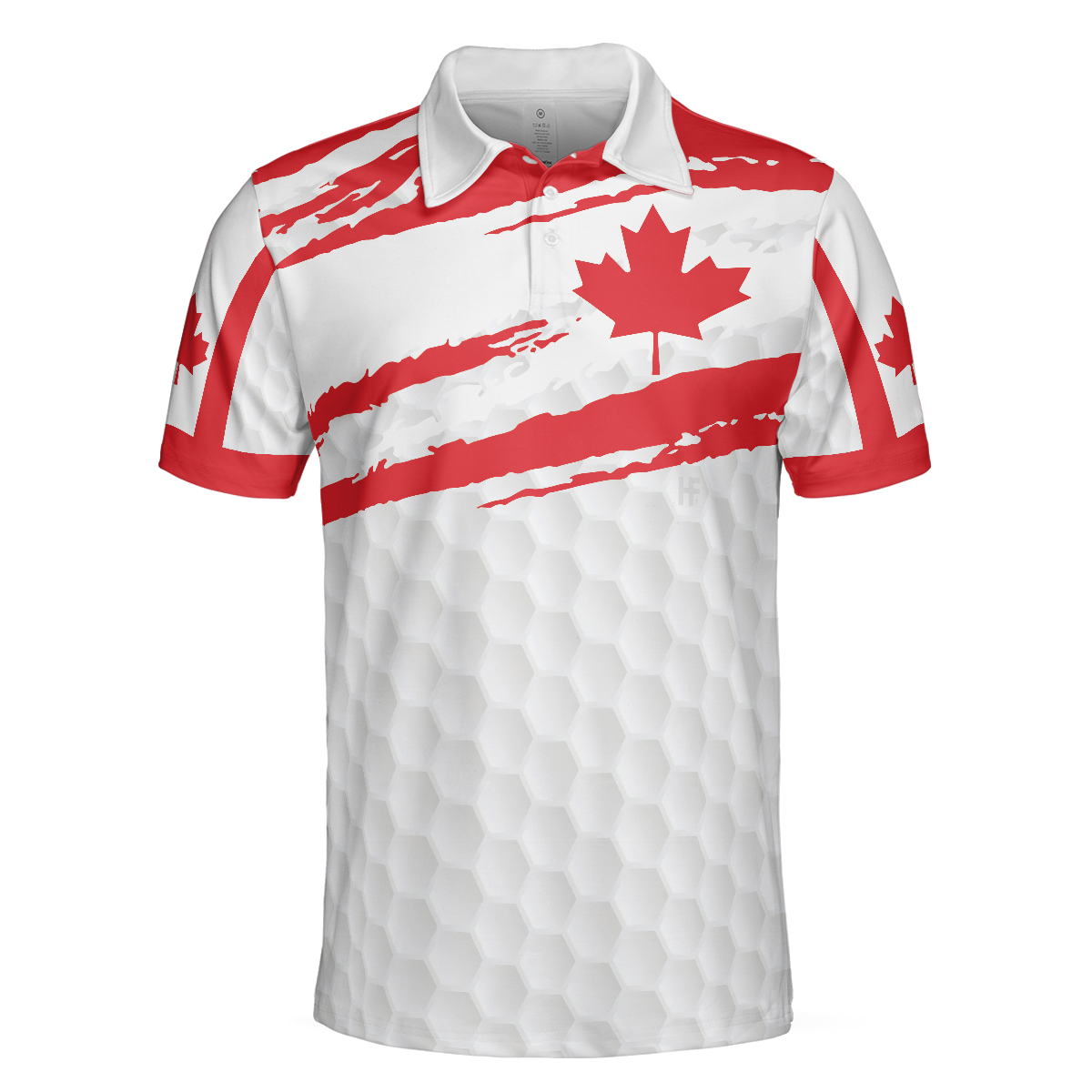 Canada Flag Golf Texture Polo Shirt Maple Leaves Polo Shirt Best Golf Shirt For Men - 3