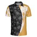 Golf Coach Polo Shirt Black Skull Pattern Golf Shirt For Male Golfers Argyle Pattern Golfing Shirt - 3