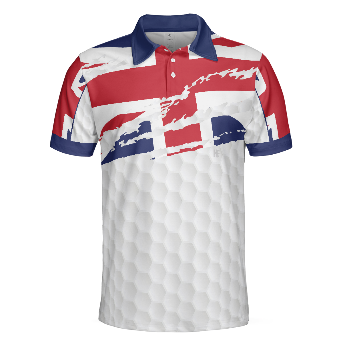 United Kingdom Flag Golf Texture Black Golfer Polo Shirt Great Britain Jack Polo Shirt UK Golf Shirt For Men - 3