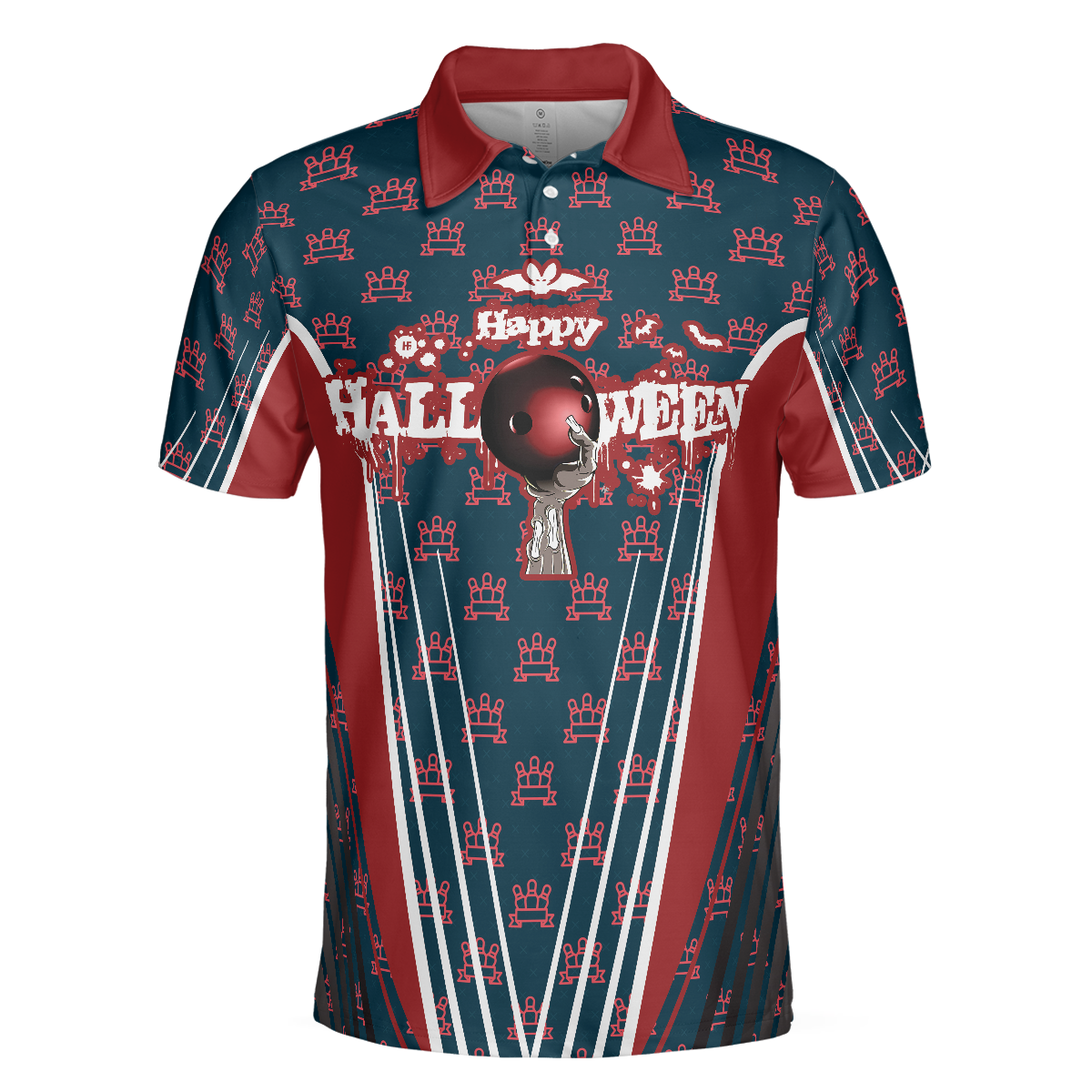 Happy Halloween And Happy Bowling Polo Shirt Short Sleeve Bowling Shirt For Men - 3