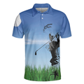 Swing Polo Shirt Blue Golf Ball Pattern Polo Shirt For Golfers Best Golf Polo Shirt For Hot Weather - 3