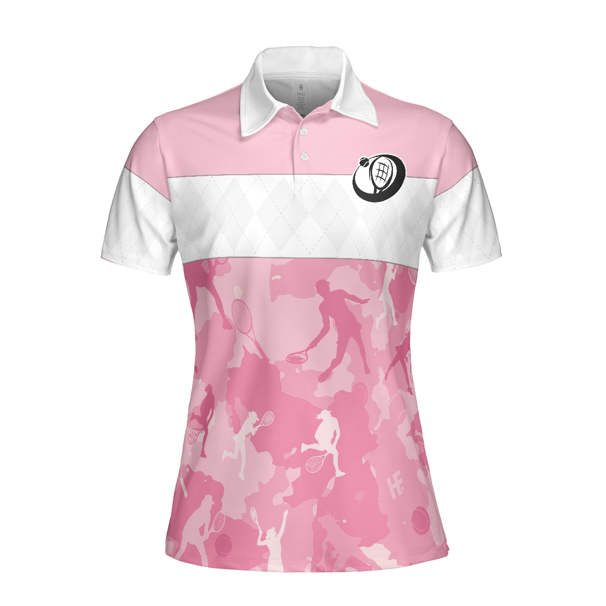 Queen Of The Court Short Sleeve Women Polo Shirt White And Pink Shirt For Women Unique Female Tennis Gift - 3