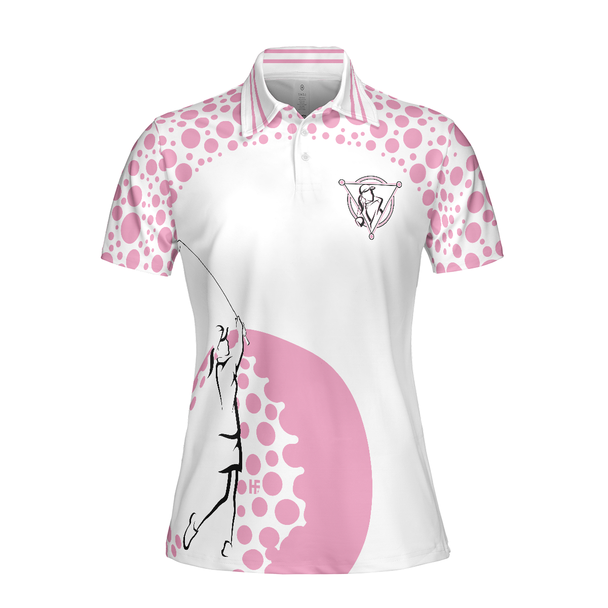 Real Grandmas Play Golf Short Sleeve Women Polo Shirt White And Pink Golf Shirt For Ladies Funny Female Golf Gift - 3