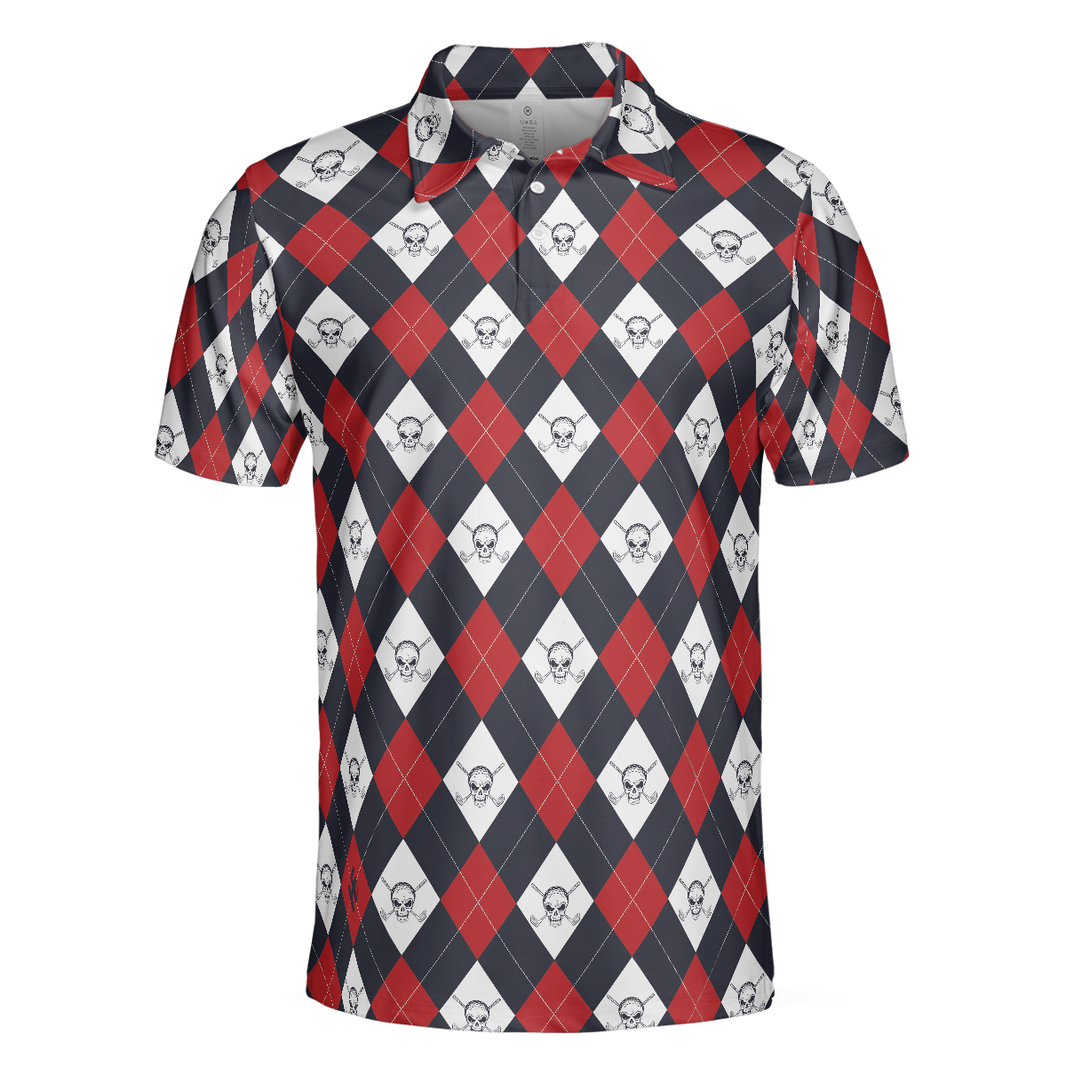 Golf Argyle Skull Short Sleeve Polo Shirt For Golf Skull Golf Shirt For Men Best Gift For Golfers - 3