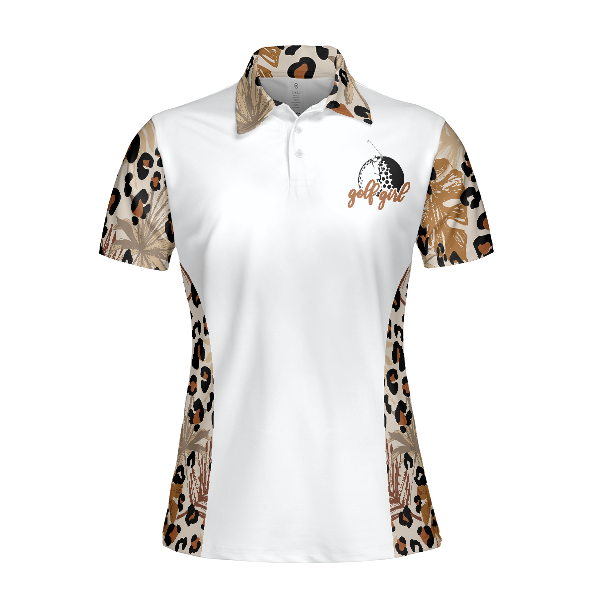 I Golf Like A Girl Try To Keep Up Leopard Pattern Short Sleeve Women Polo Shirt - 3