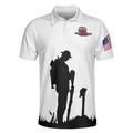 US Veteran Lest We Forget Polo Shirt Military American Flag Golf Shirt For Men - 3