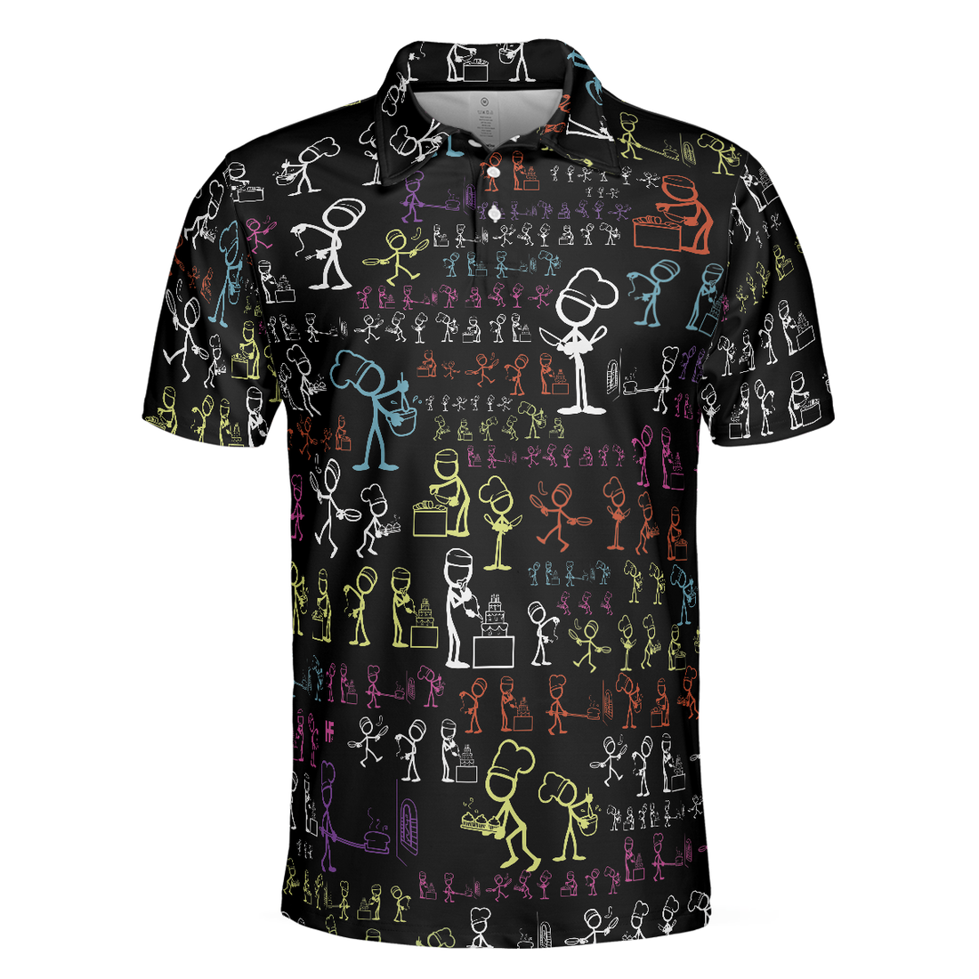 Stickfigures Chef Short Sleeve Polo Shirt Doodling Cooking Polo Shirt Best Chef Shirt For Men - 1