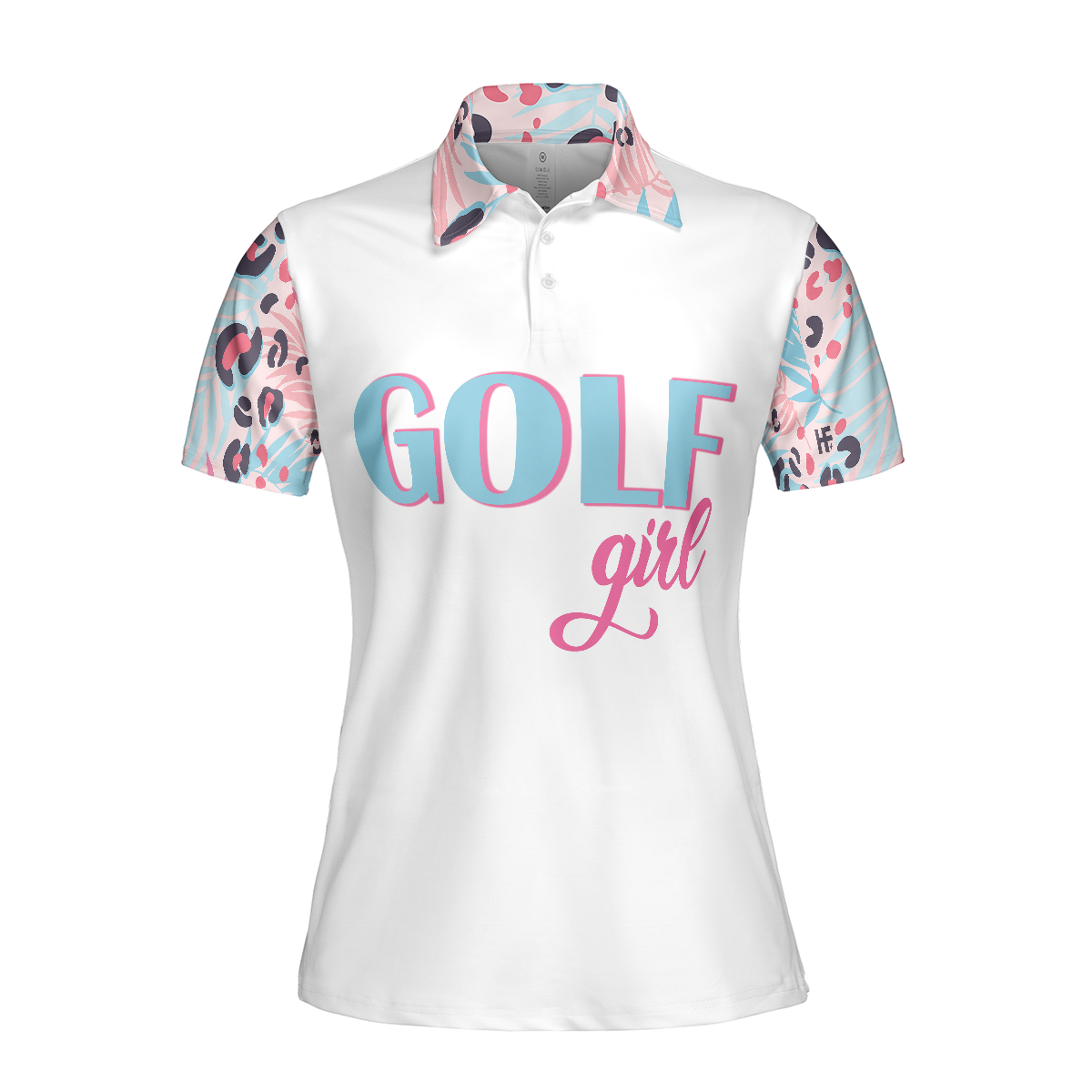 Golf Girl Leopard Pattern Short Sleeve Women Polo Shirt Unique Golf Shirt For Ladies Golf Gift For Women - 3