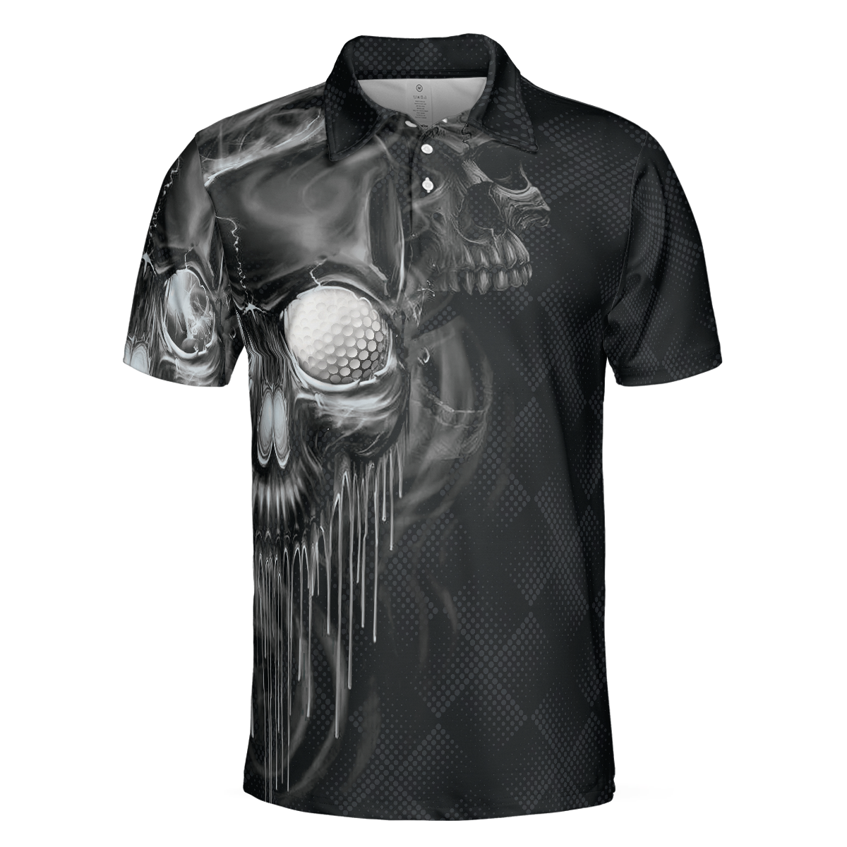 Golf Shut Up Polo Shirt Scary Skull Golf Shirt Design For Men Best Halloween Golf Gift For Golfers - 3