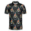 Bowling In Fire Seamless Pattern Short Sleeve Polo Shirt Bowling Ball Polo Shirt Best Bowling Shirt For Men - 3