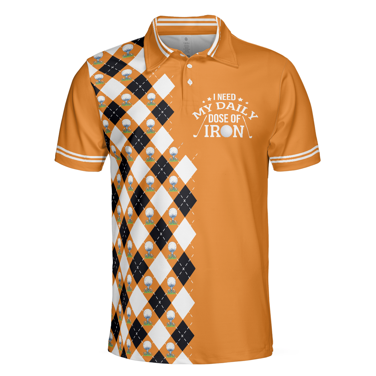 I Need My Daily Dose Of Iron Remastered Polo Shirt Argyle Pattern Polo Shirt Best Golf Shirt For Men - 3