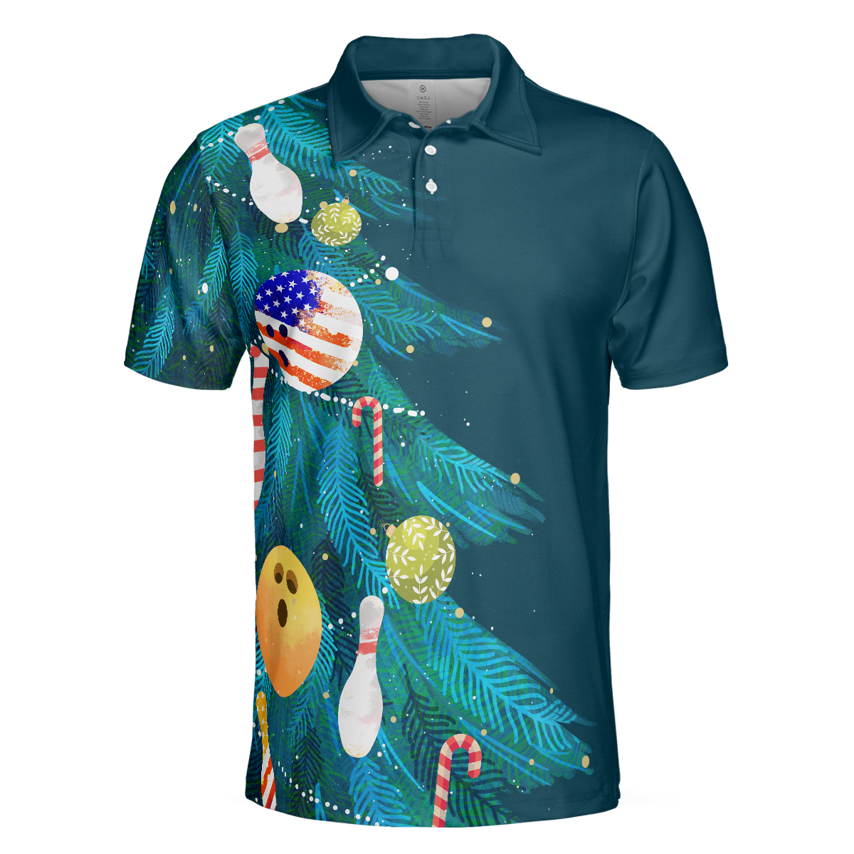 Christmas Tree decorations with Bowling Mens Polo Shirts - 3