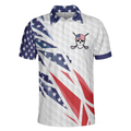 Golf Texture Swing Short Sleeve Golf Polo Shirt Fierce American Flag Polo Shirt Patriotic Golf Shirt For Men - 3