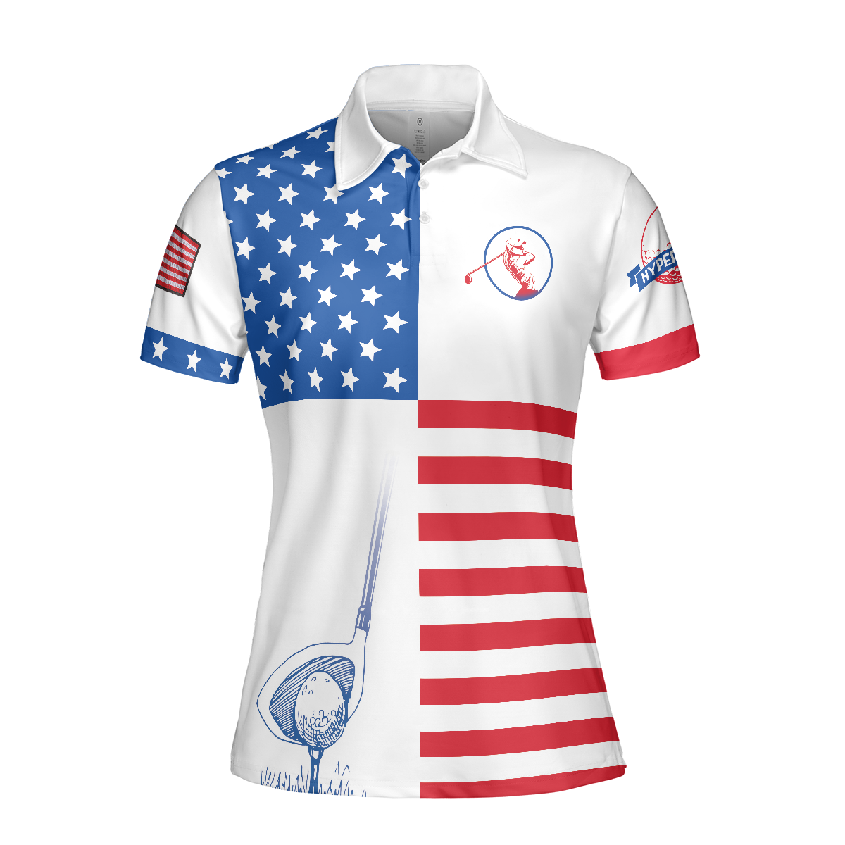 American Flag Golf V2 Short Sleeve Women Polo Shirt Patriotic Golf Shirt For Ladies Unique Golf Gift For Girls - 3