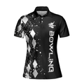 Silver Bowling Short Sleeve Women Polo Shirt Female Bowling Polo Shirt Bowling Gift For Female Players - 3