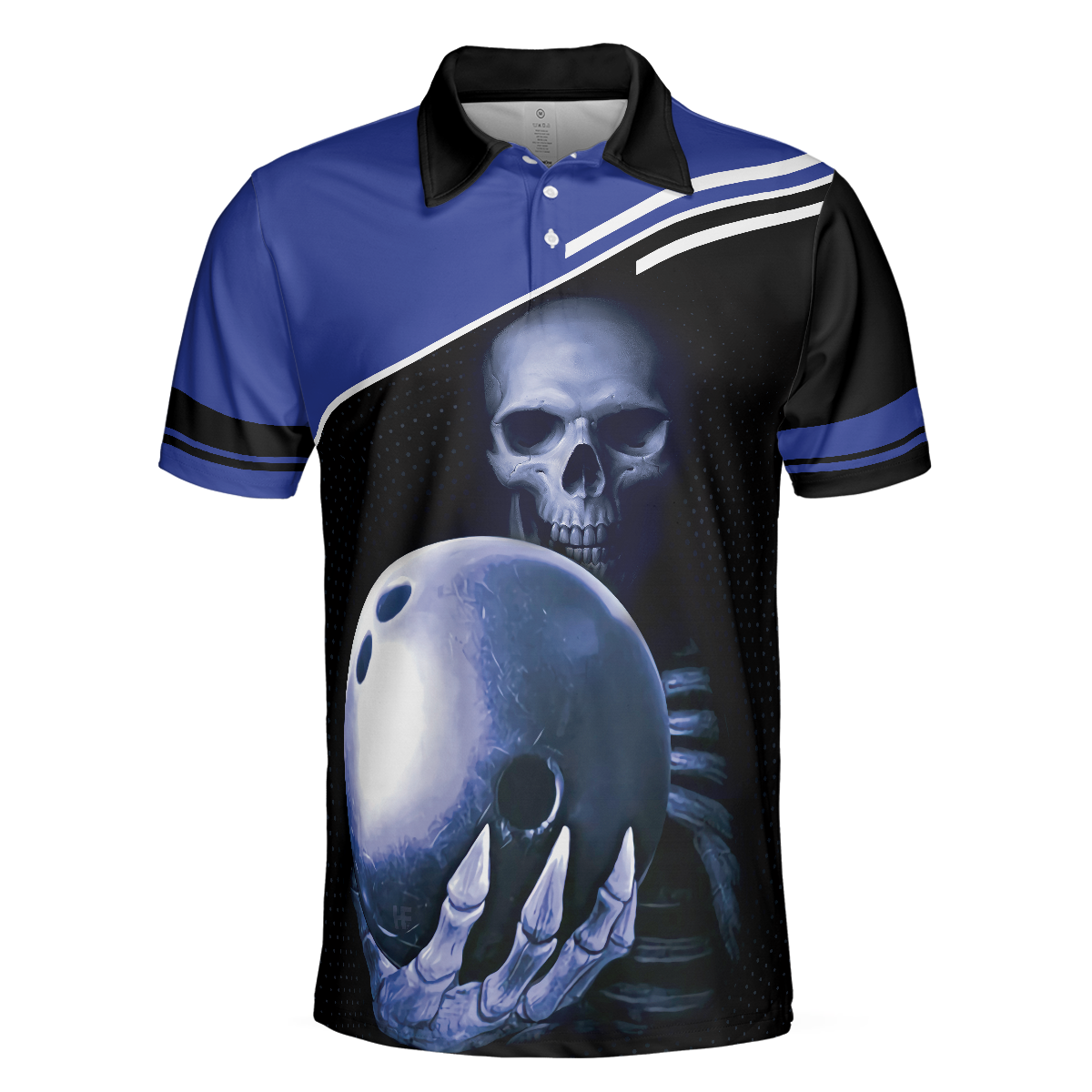 Skull Bowling Polo Shirt Satanic Skeleton Bowler Bowling Shirt For Men - 3