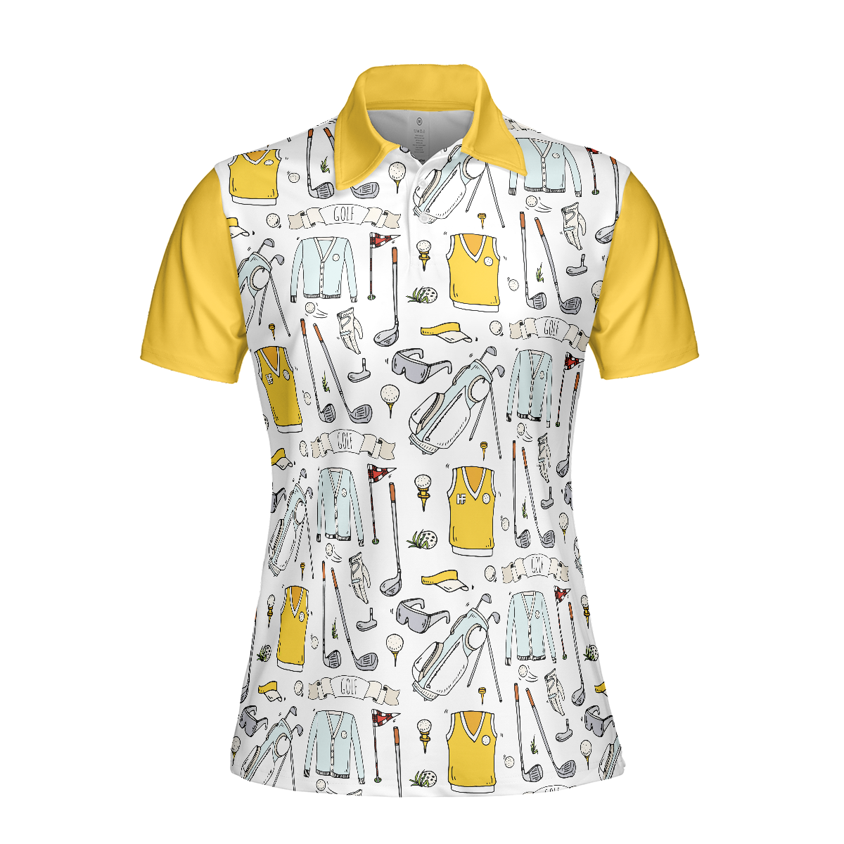 Golf Life In Yellow V2 Short Sleeve Women Polo Shirt - 3