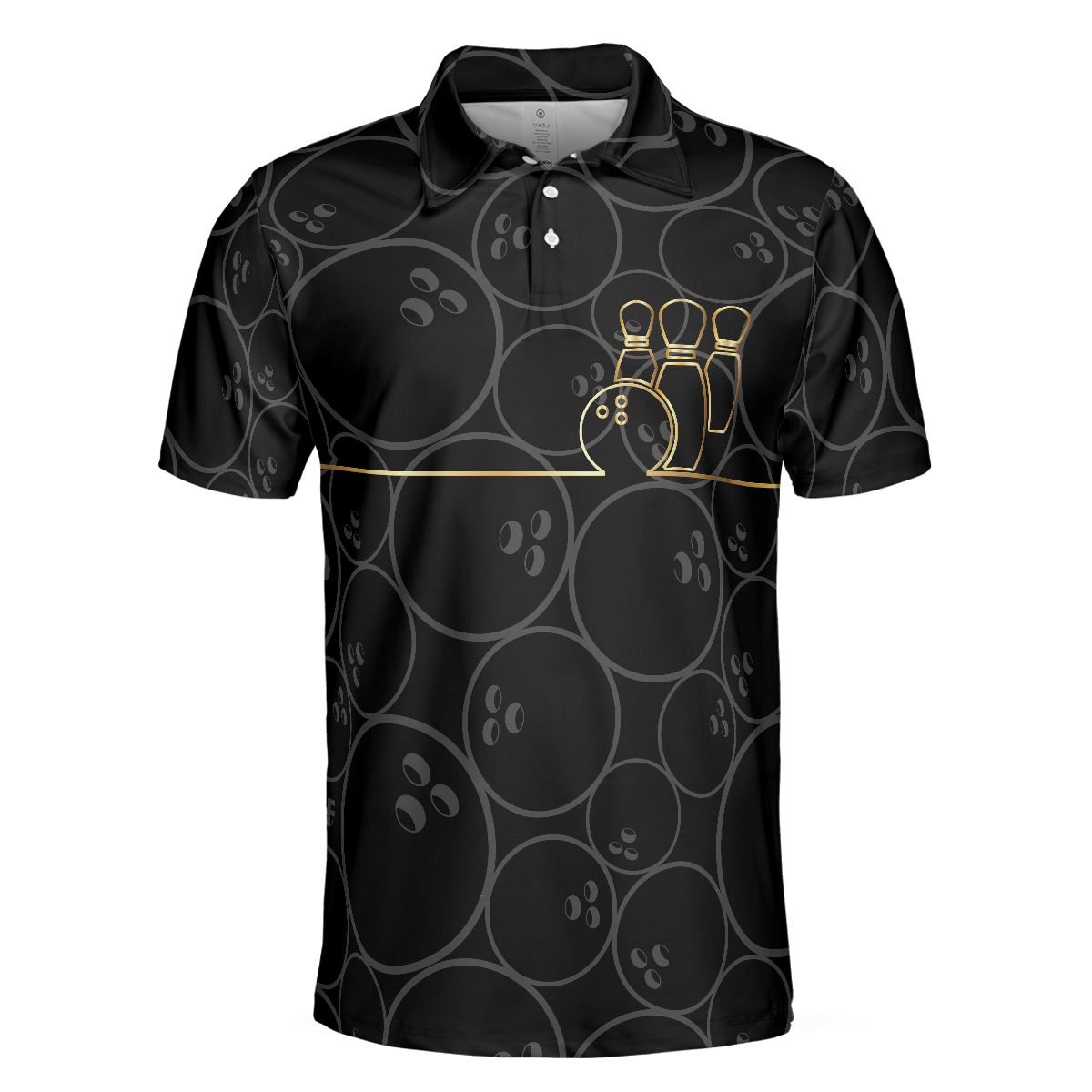 Grab Your Ball Were Going Bowling Polo Shirt Bowling Ball Pattern Polo Shirt Black Bowling Shirt For Men - 3