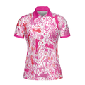 Seamless Pink Golfer Short Sleeve Women Polo Shirt Unique Gift For Female Golfers - 3