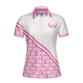 Golf Spirit In Pink Golf Short Sleeve Women Polo Shirt White And Pink Golf Shirt For Ladies Unique Female Golf Gift - 3