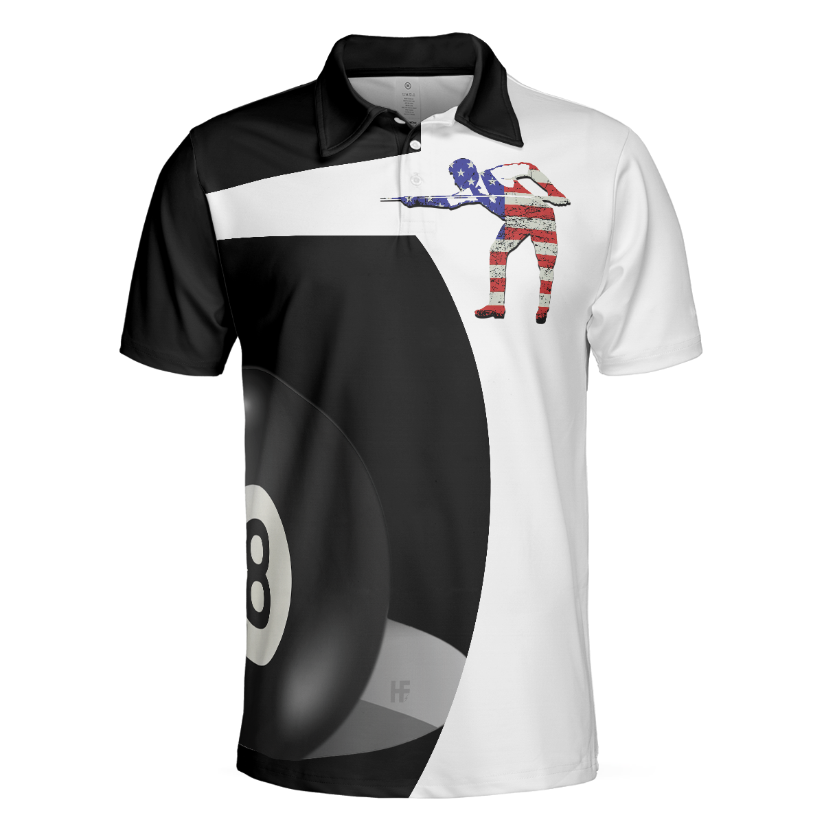 Billiard Shot American Flag Polo Shirt Best Billiards Shirt For Patriotic Billiards Players Eight Ball Shirt - 3