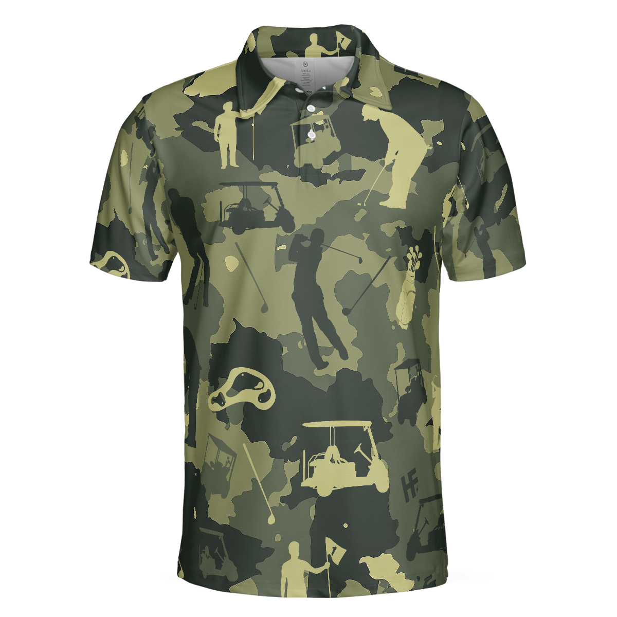 Camouflage Texture Golf Set Short Sleeve Polo Shirt Military Polo Shirt Camo Golf Shirt For Men - 3