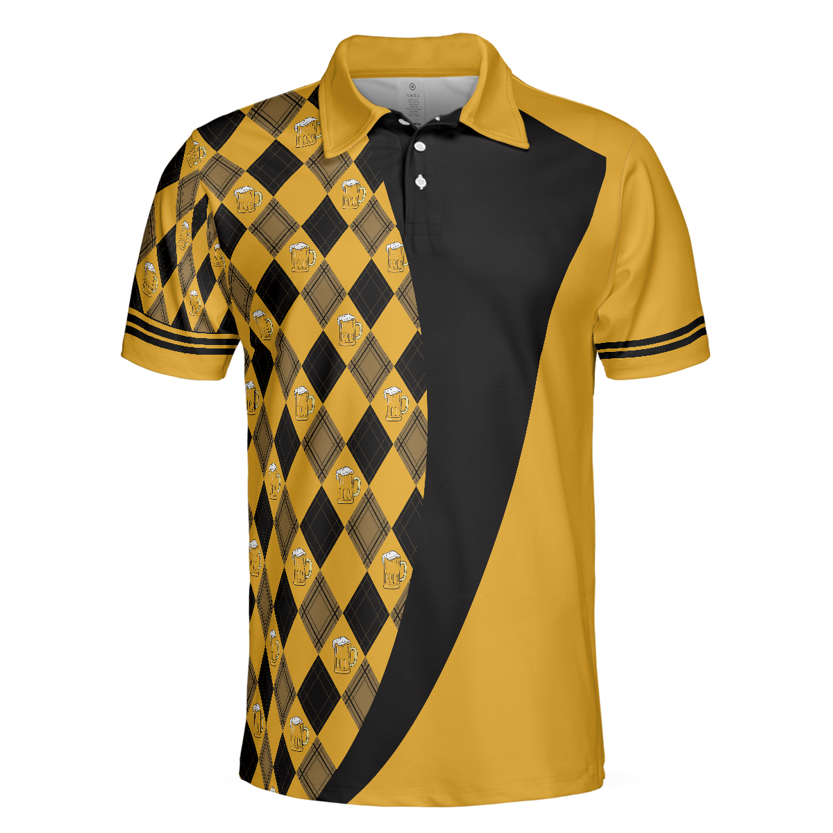 Swing Swear Drink Repeat V2 Polo Shirt Argyle Pattern Golf Shirt For Male Golfers Skull Golf Shirt - 3