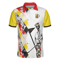 Vorhersagen Am Wochenende Golf Und Bier Polo Shirt German Argyle Pattern Skeleton Golfer Golf Shirt For Men - 3