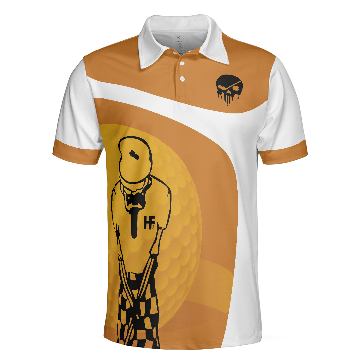 Your Hole Is My Goal Skull Polo Shirt Light Brown Skeleton Golfer Polo Shirt Best Golf Shirt For Men - 3