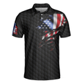 Black American Flag Bowling Polo Shirt Cool USA Flag Bowling Shirt For Men - 3