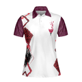 You Say Girl Cant Golf So Watch Me Leopard Golf Short Sleeve Women Polo Shirt Plum Purple Wine Drinking Golf Shirt For Ladies - 3